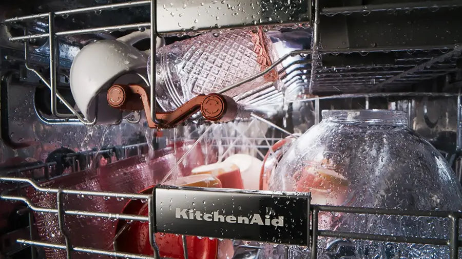 KitchenAid - 24" Top Control Built-In Stainless Steel Tub Dishwasher with 3rd Rack, 50+ Total Wash Jets, 44 dBA - Black stainless steel