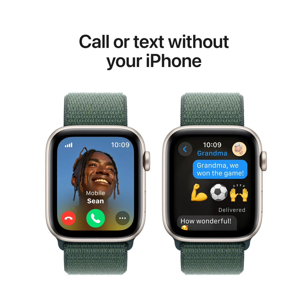 Apple Watch SE (2nd Gen) [GPS + Cellular] Smartwatch with 44mm Starlight Aluminum Case with Lake Green Sport Loop. Fitness & Sleep Tracker, Crash Detection, Heart Rate Monitor