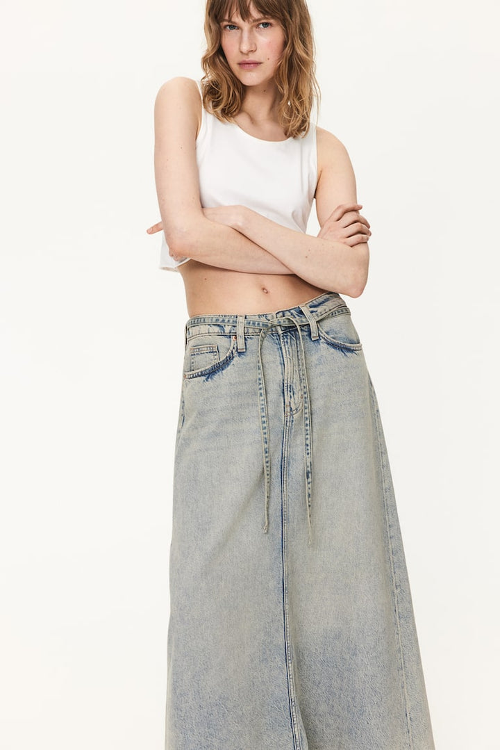 H&M Feather Soft Denim Skirt