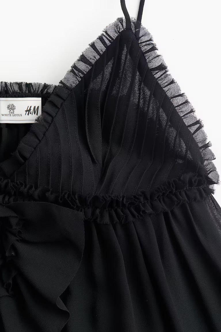 H&M Ruffled Chiffon Strappy Dress
