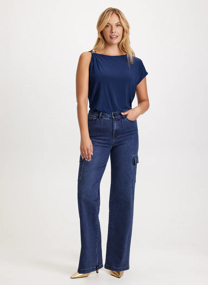 LAURA Drop Shoulder Ring Detail Top