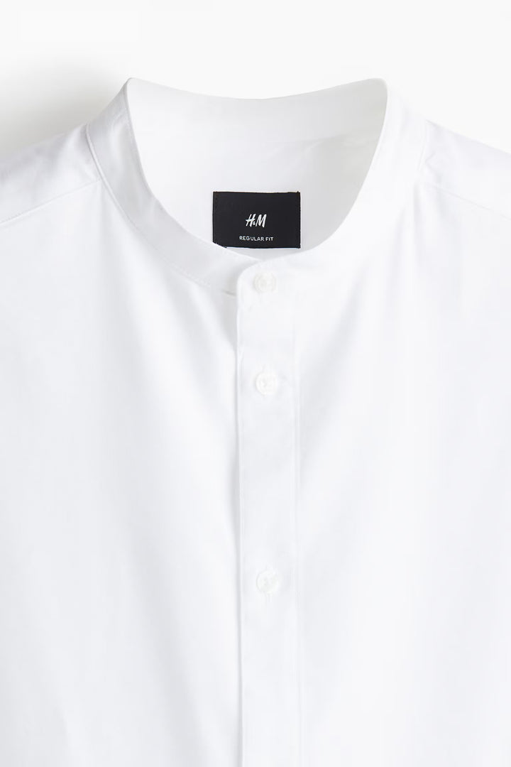 H&M Regular Fit Band-Collar Shirt