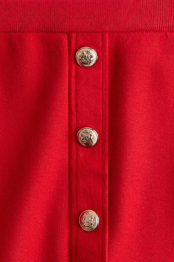 H&M Button-Front Fine-Knit Skirt