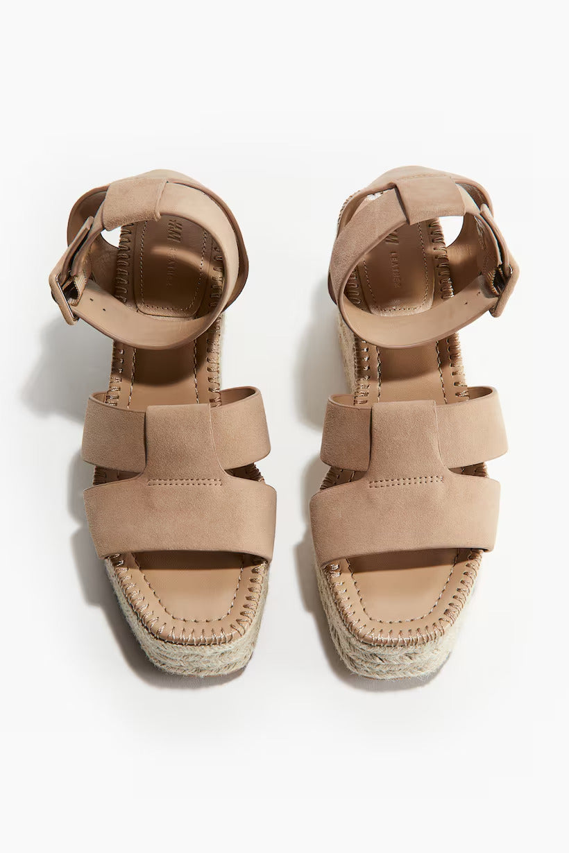 H&M Wedge-heeled Suede Espadrilles