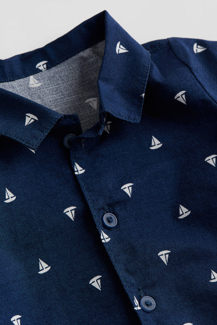 H&M Short-sleeved Cotton Shirt