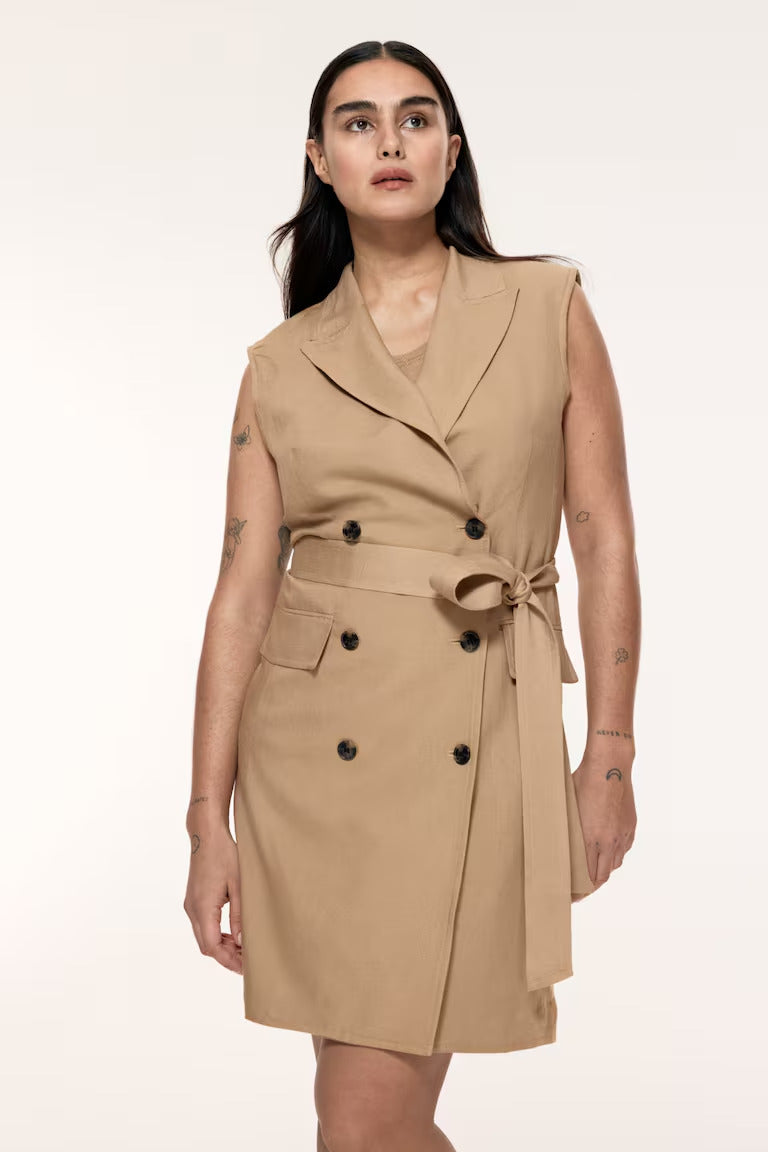 H&M Linen-blend Jacket Dress