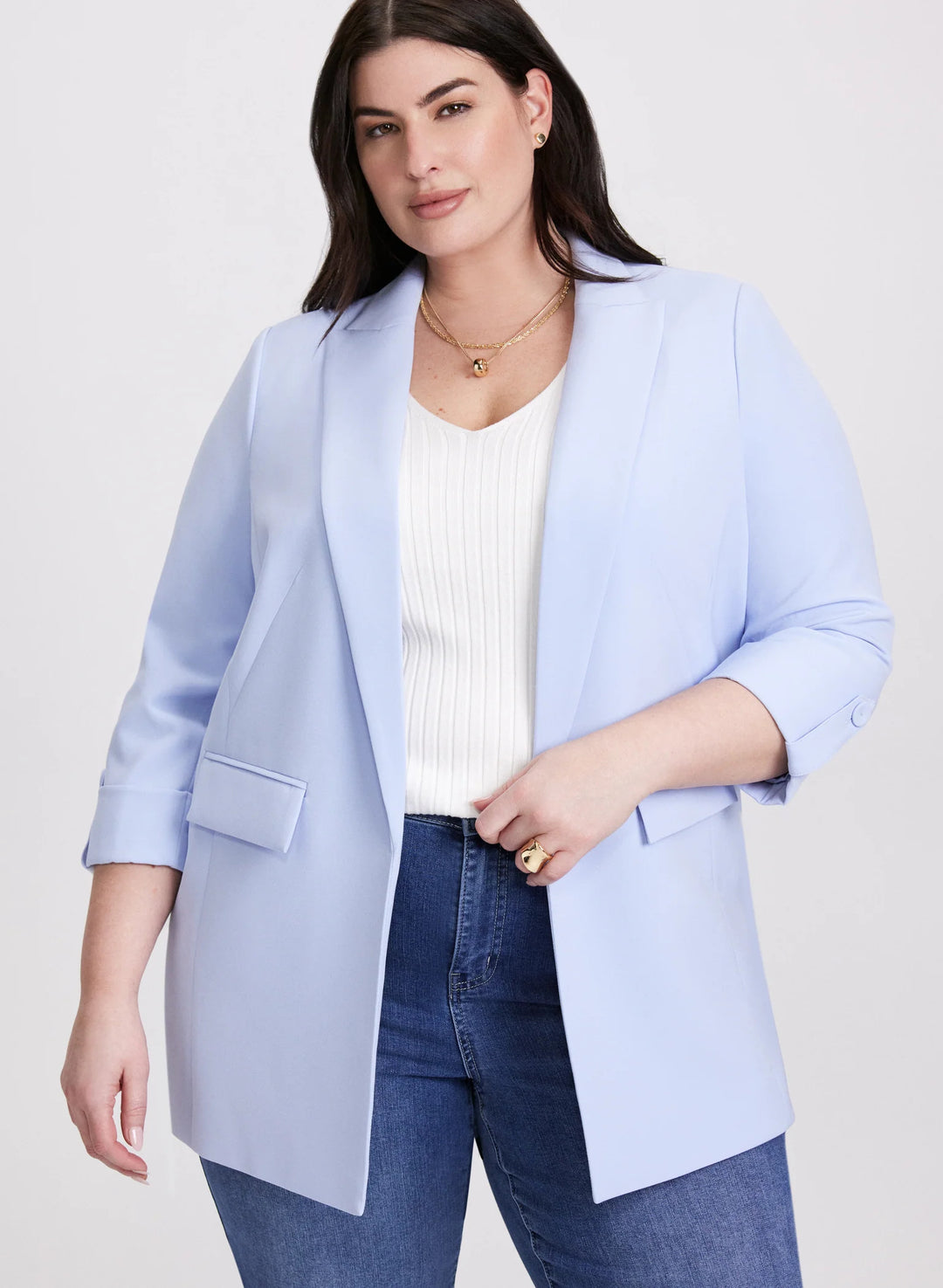 LAURA Open-Front Longline Blazer