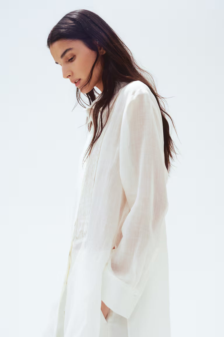 H&M Ramie Tuxedo Shirt