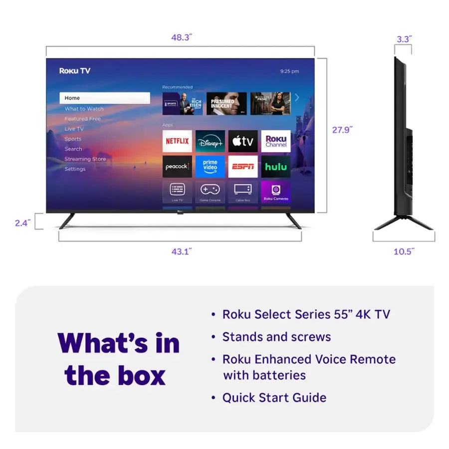 Roku - 55" Class Select Series 4K LED Smart RokuTV (2025)