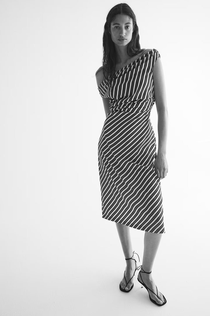 H&M Draped One-shoulder Dress