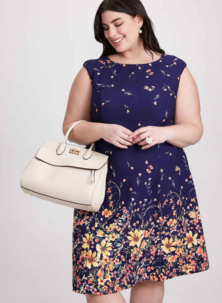 LAURA Floral Trim Dress