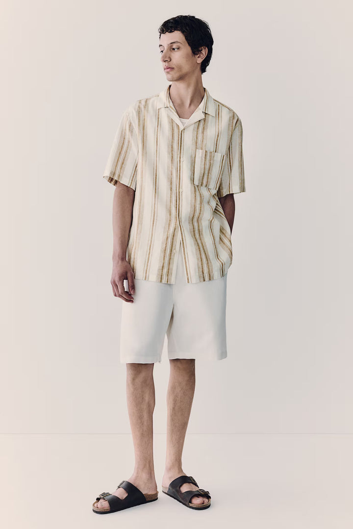 H&M Regular Fit Linen-blend Resort Shirt
