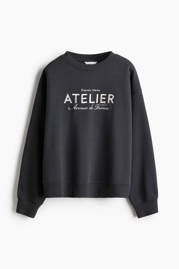 H&M Sweatshirt with Text Motif