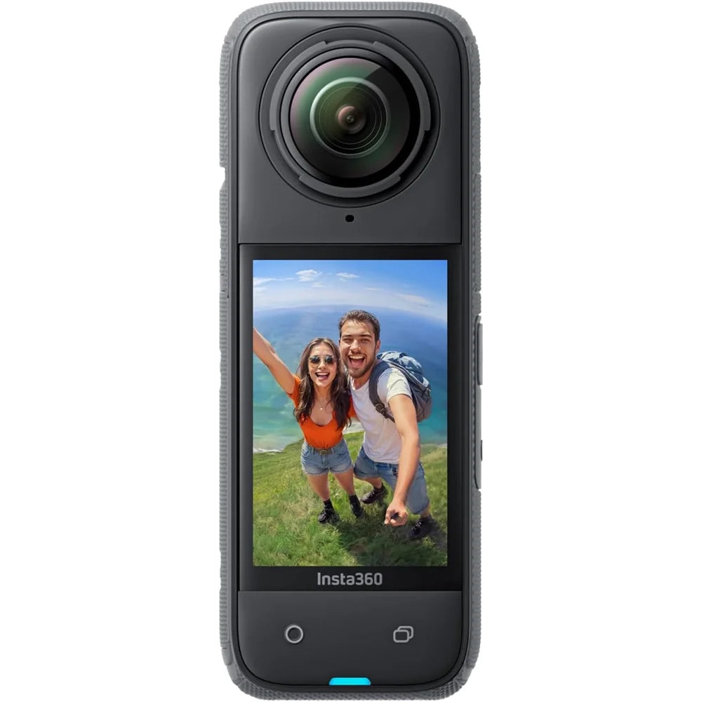 Insta360 CINSABMA X4 360 Camera 284752: Tiny 2.7K Action Cam, Hands-Free POV, Waterproof Bundle with 3 YR CPS Enhanced Protection Pack, 128GB Memory Card, All-In-1 Surf Kit & Compact Power Grip