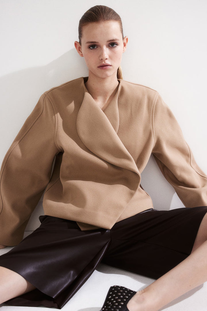 H&M Felted Jacket with Shawl Collar
