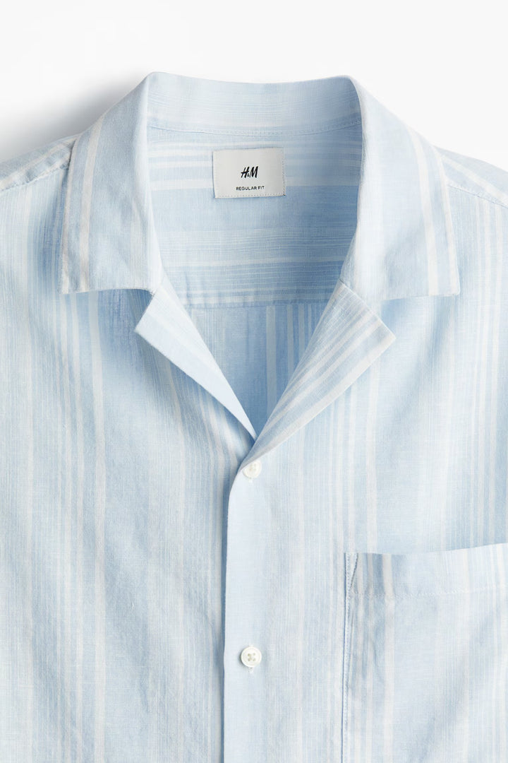 H&M Regular Fit Linen-blend Resort Shirt