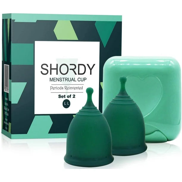SHORDY Reusable Silicone Menstrual Cups Set of 2 with Box