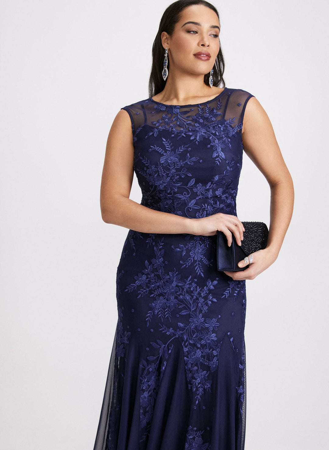 LAURA Floral Embroidered Tulle Dress