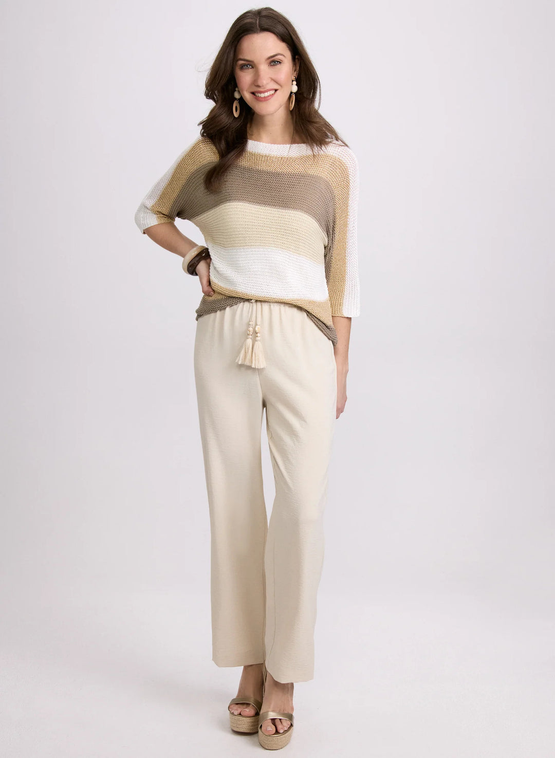 LAURA Striped Knit Pullover
