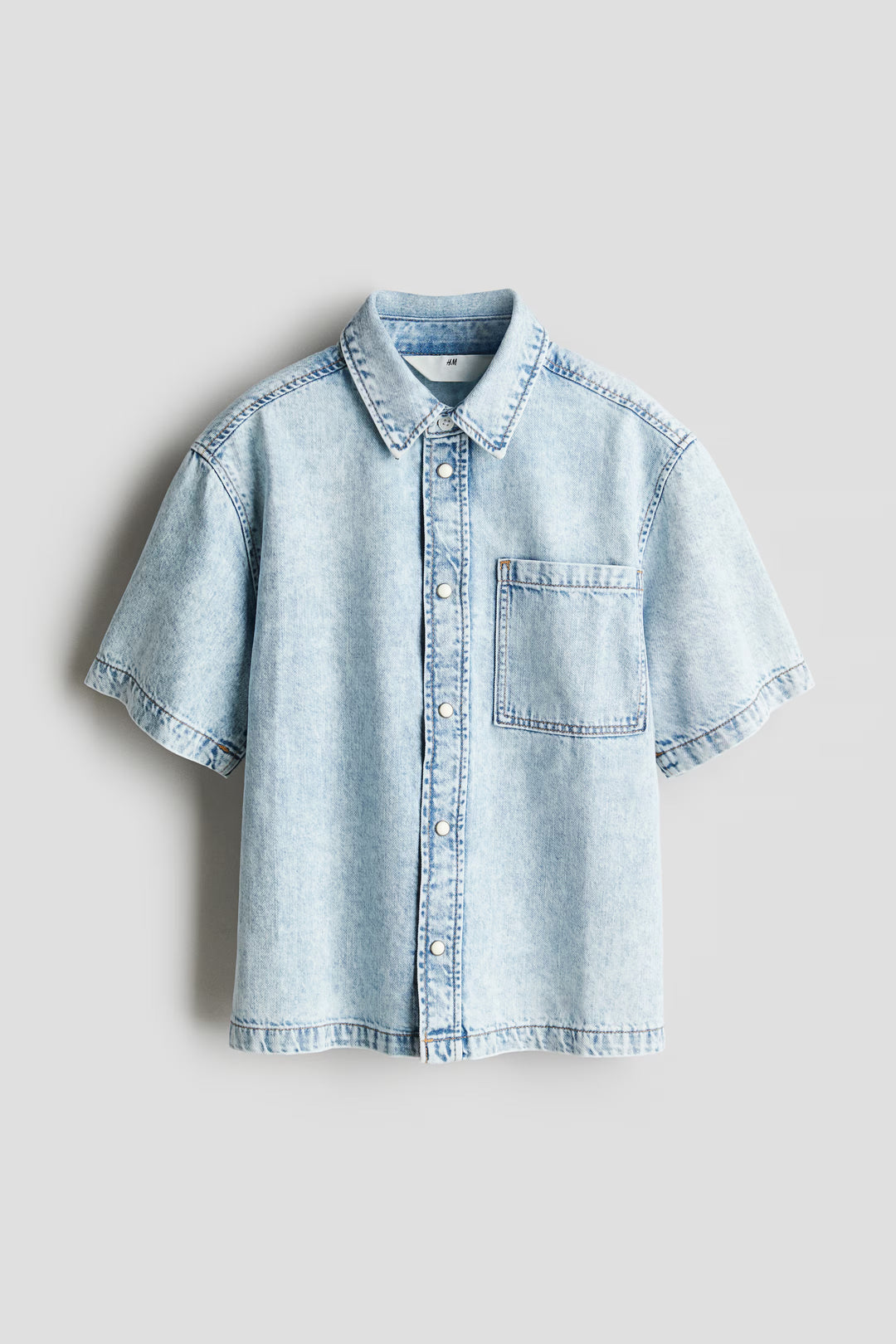 H&M Short-Sleeved Denim Shirt