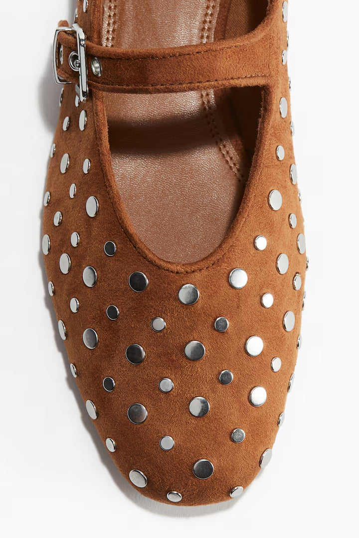 H&M Studded Mary Jane Ballet Flats