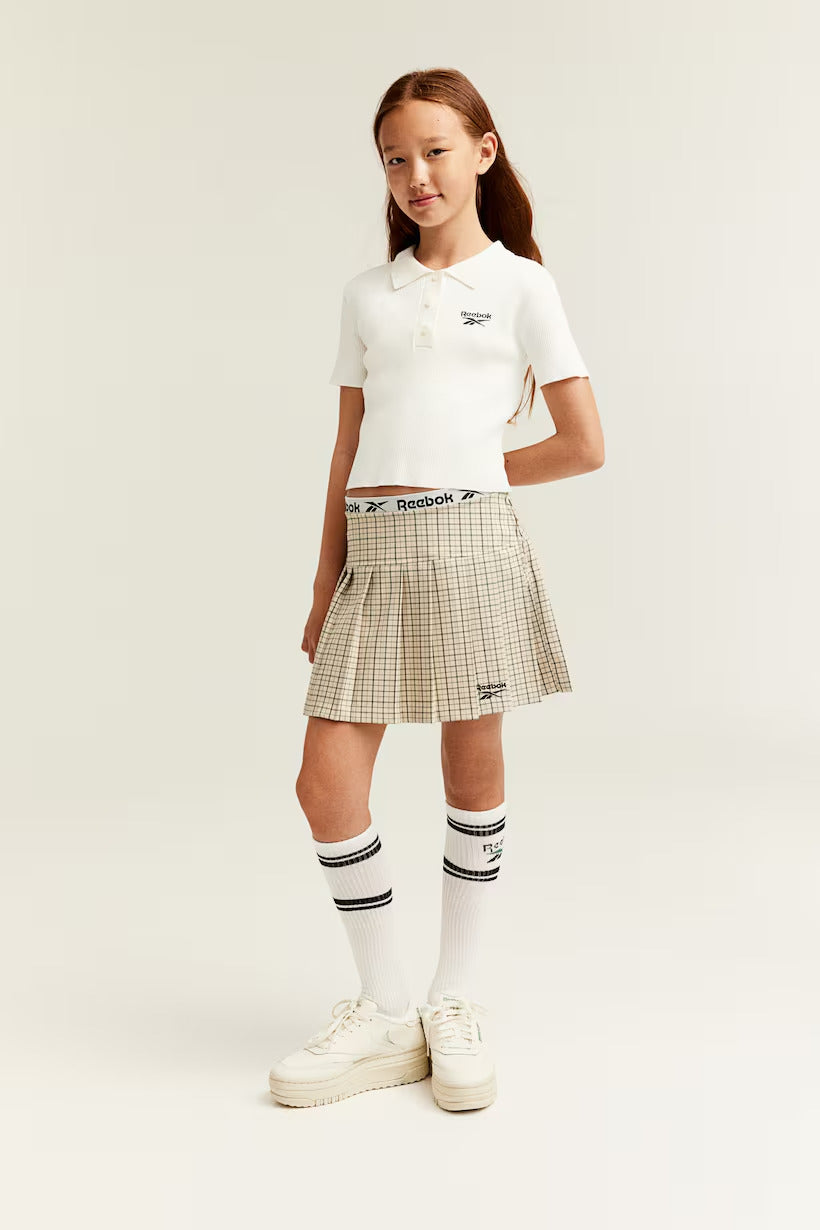 H&M Pleated Motif-Detail Skirt