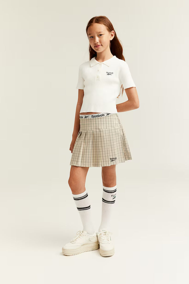 H&M Pleated Motif-Detail Skirt