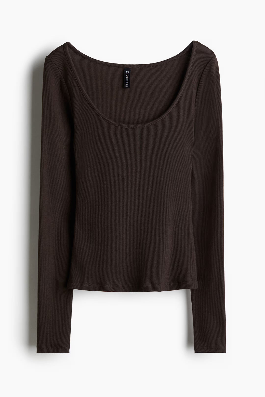 H&M Scoop-Neck Top - Dark brown - Ladies