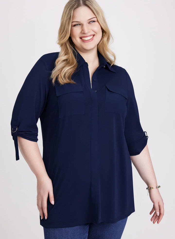 LAURA Rolled Sleeve Top