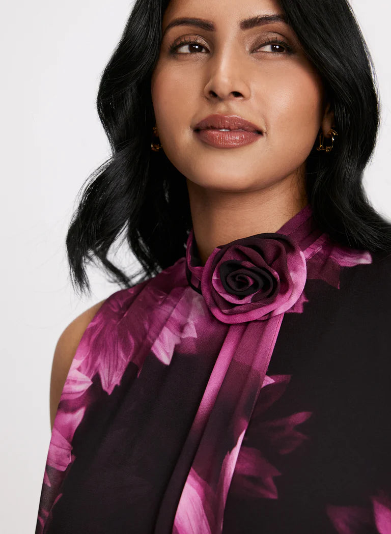 LAURA Rosette Detail Sleeveless Blouse