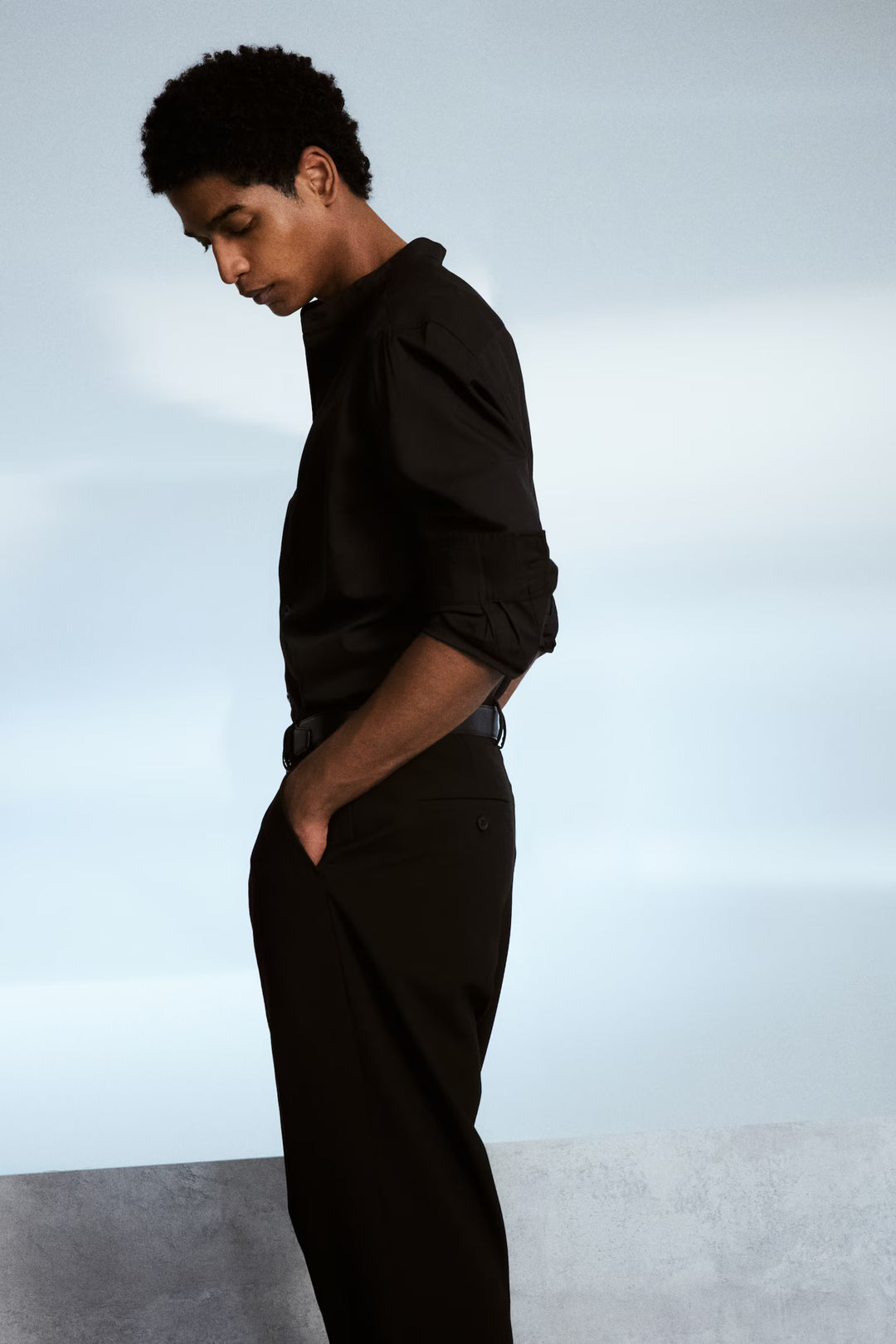 H&M Regular Fit Band-Collar Shirt