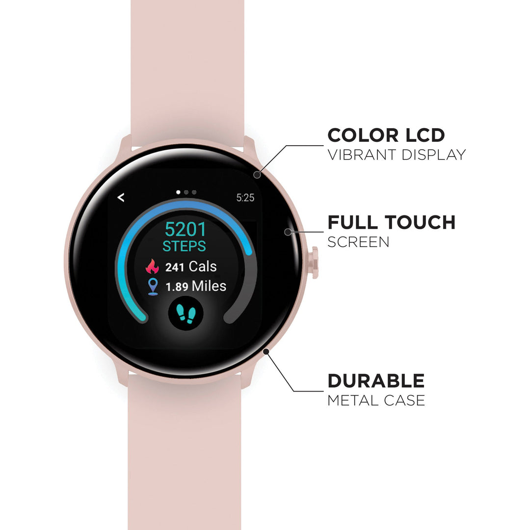 iTouch Sport 3 Smart Watch & Fitness Tracker, for Women and Men, (43mm), Blush Strap