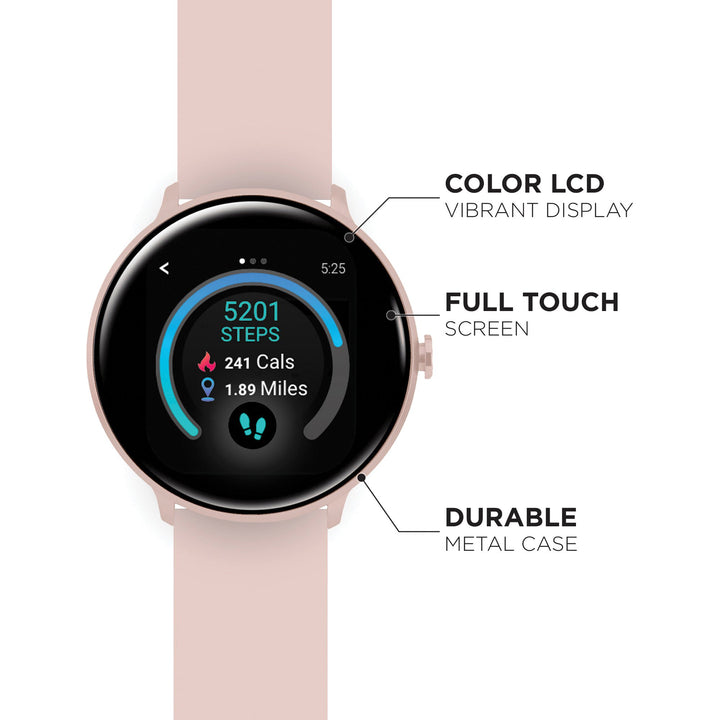 iTouch Sport 3 Smart Watch & Fitness Tracker, for Women and Men, (43mm), Blush Strap