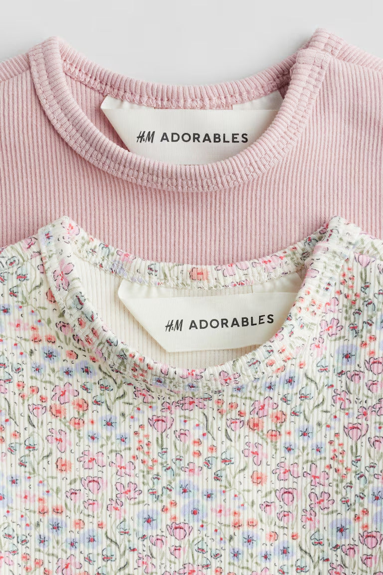 H&M 2-pack Ribbed Cotton Tops