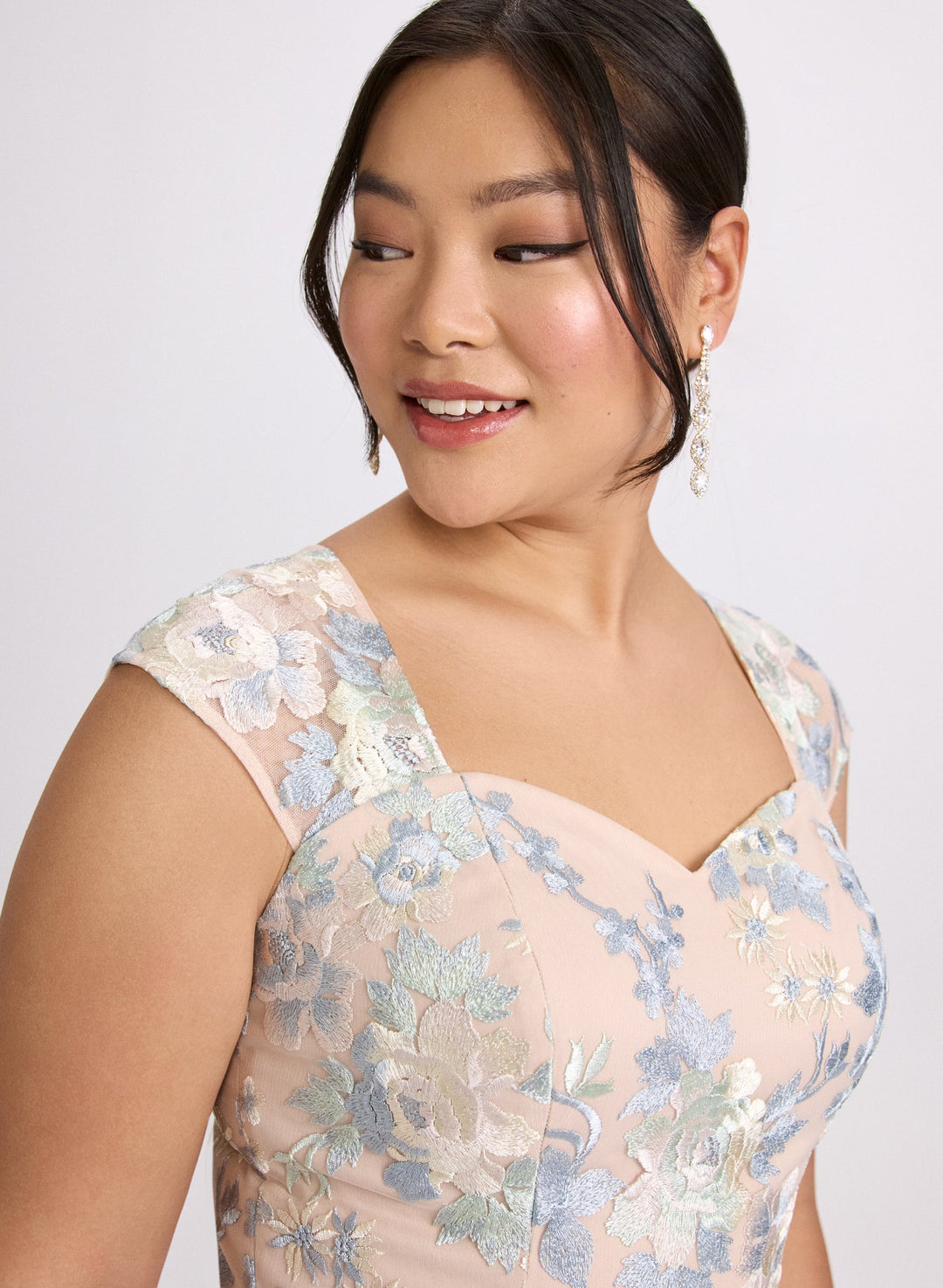 LAURA Floral Embroidered Tulle Dress
