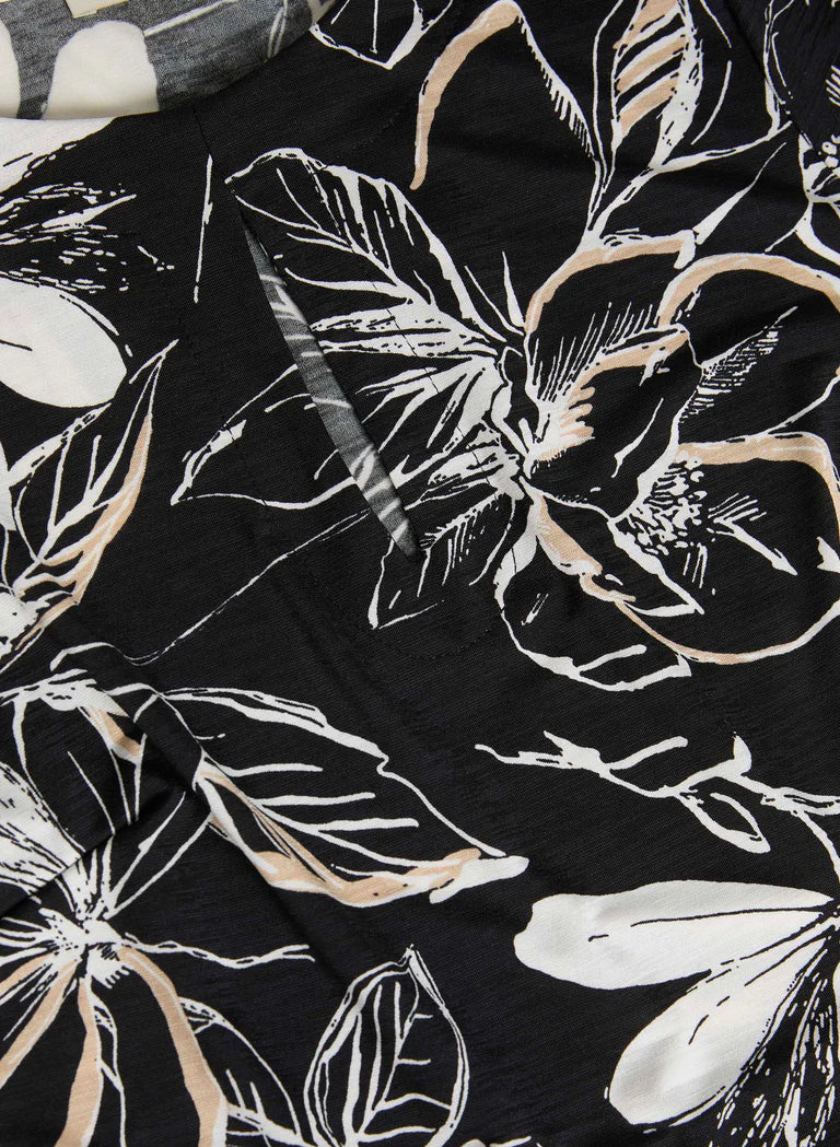 LAURA Leaf Print Peplum Top