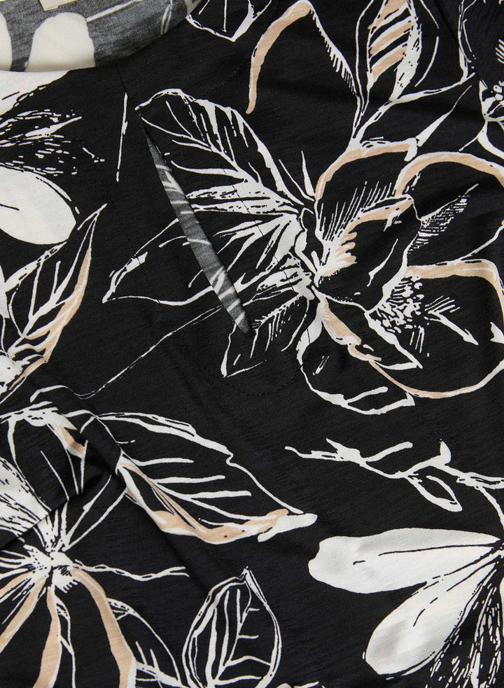 LAURA Leaf Print Peplum Top