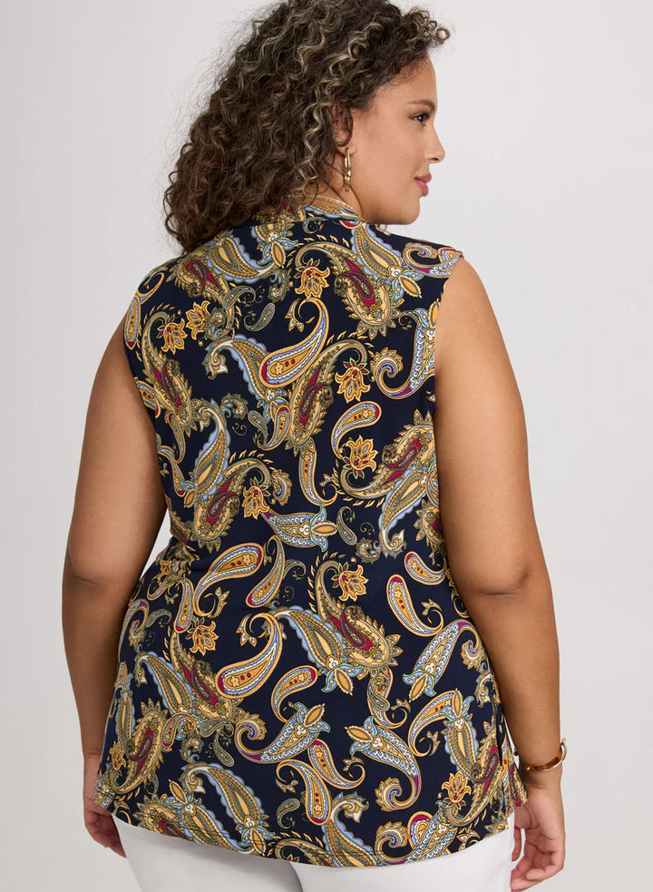 LAURA Paisley Split Neck Blouse