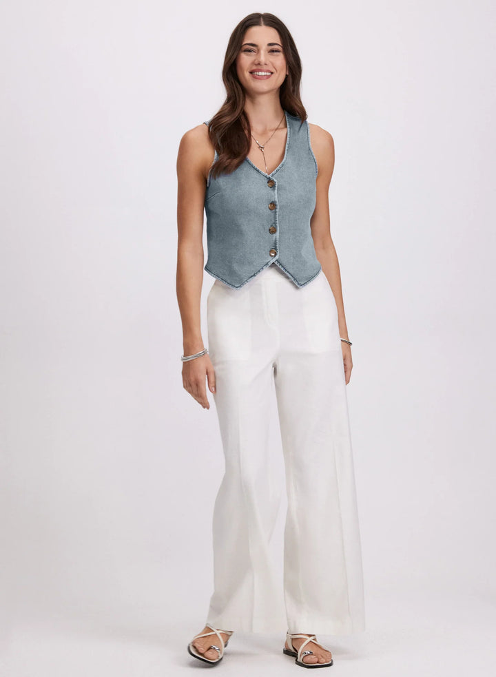 LAURA Button-Down Denim Vest