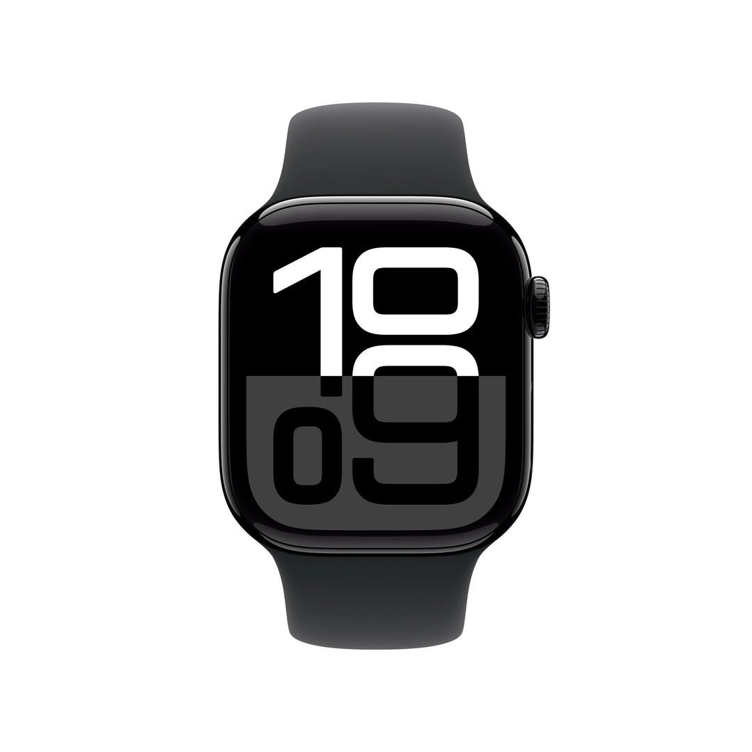 Apple Watch Series 10 GPS + Cellular 42mm Jet Black Aluminum Case with Black Sport Band - M/L