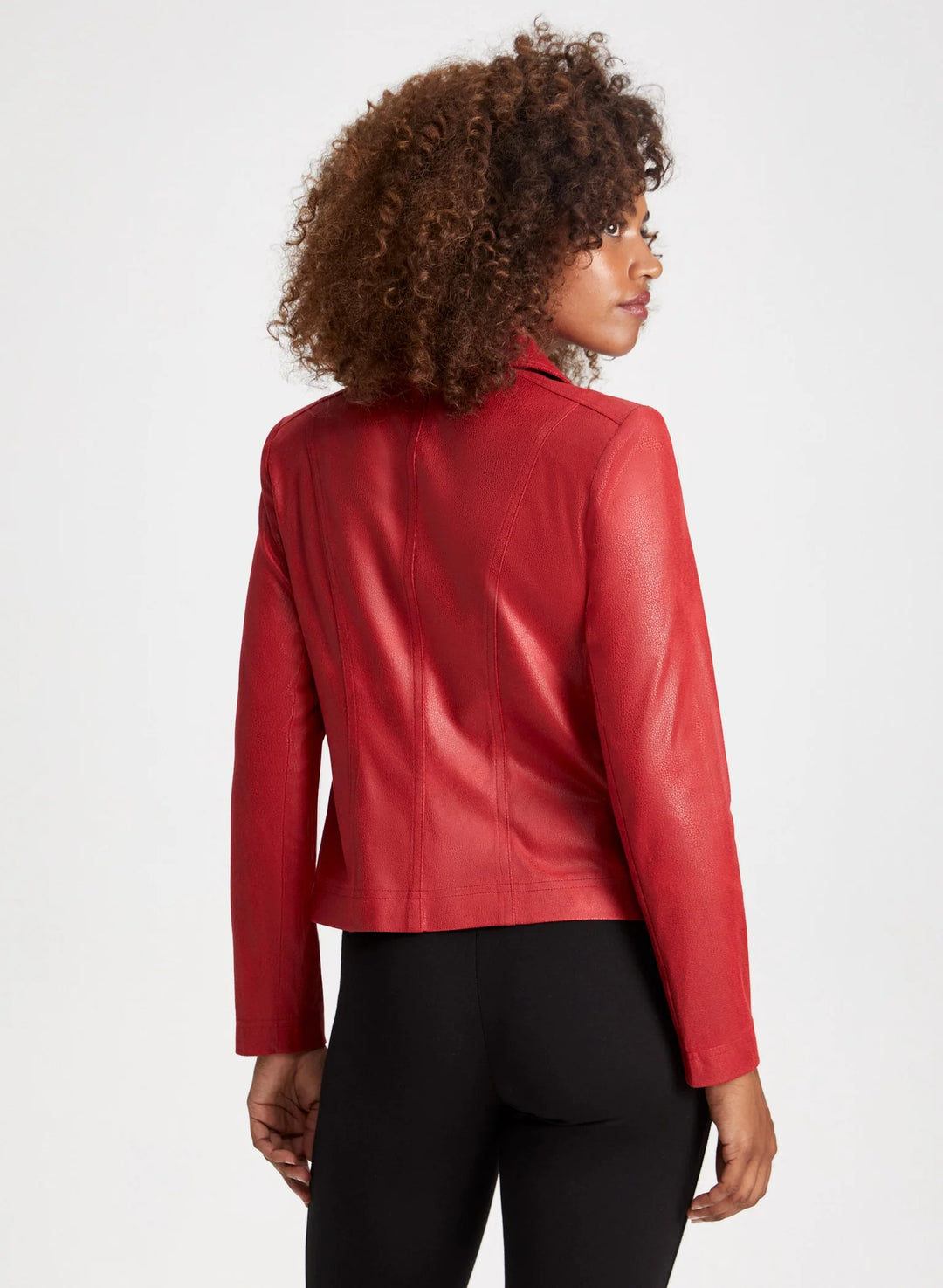 LAURA Zip Detail Faux Suede Jacket