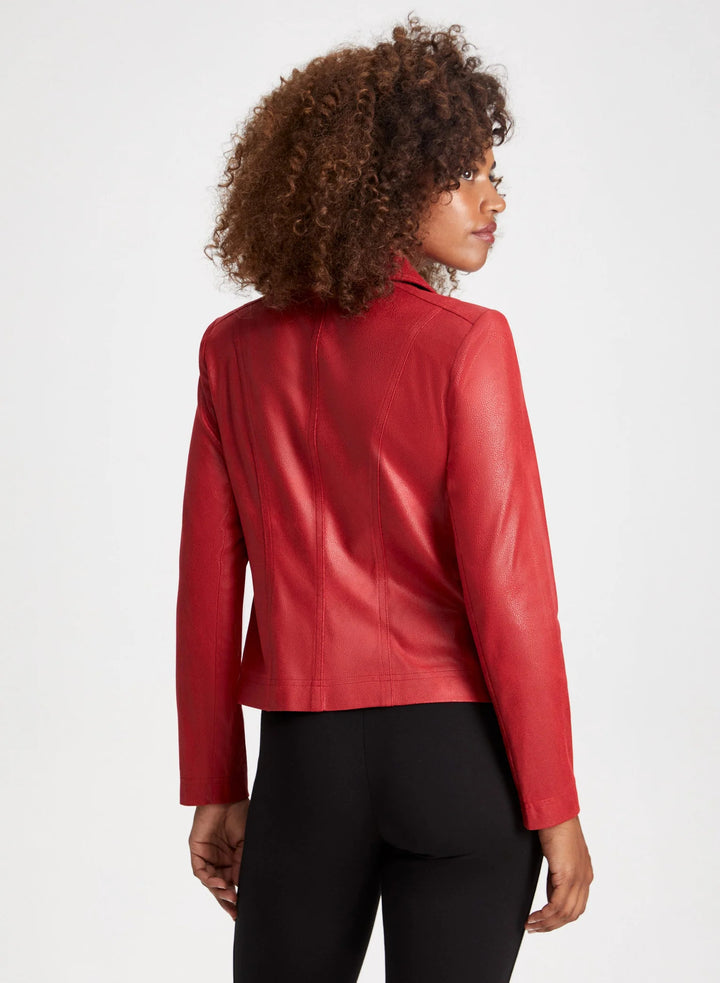 LAURA Zip Detail Faux Suede Jacket