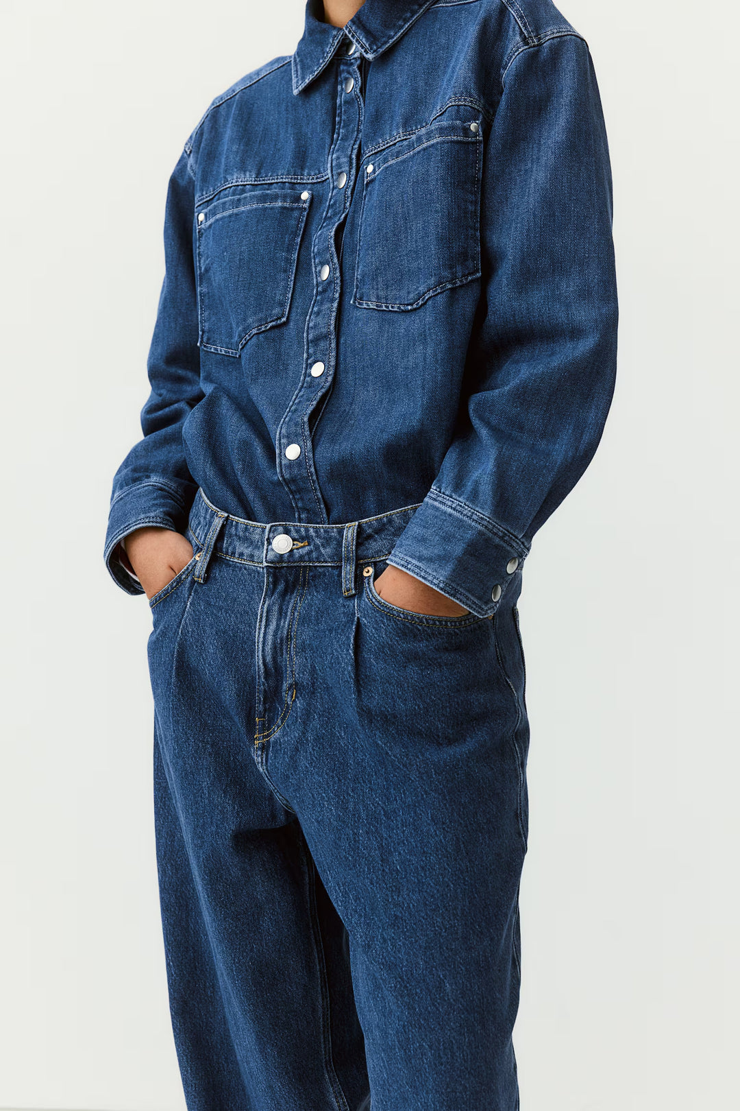 H&M Wide-leg Denim Pants