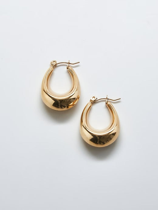 Gap Gold Oval Hoop Earrings