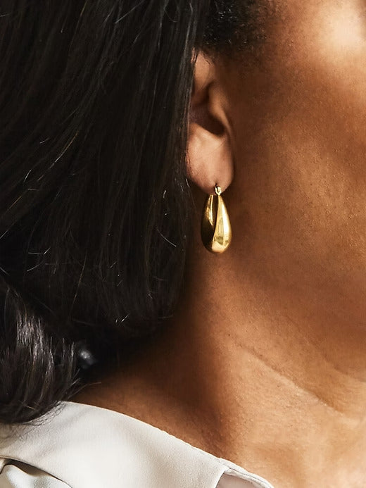 Gap Gold Oval Hoop Earrings