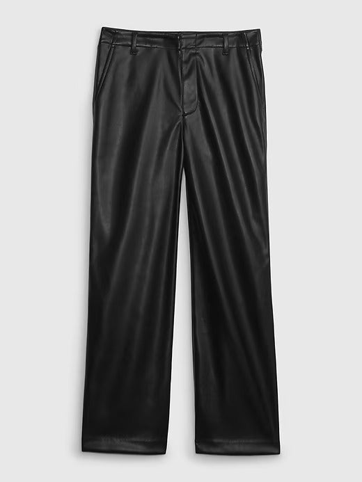 Gap Mid Rise Vegan Leather Loose Pants