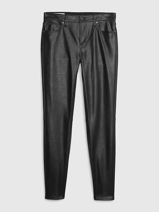 Gap Mid Rise Vegan Leather True Skinny Pants