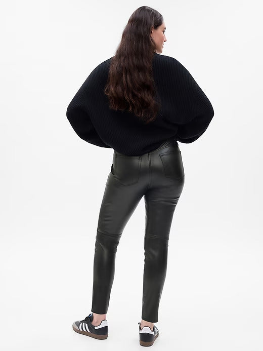 Gap Mid Rise Vegan Leather True Skinny Pants