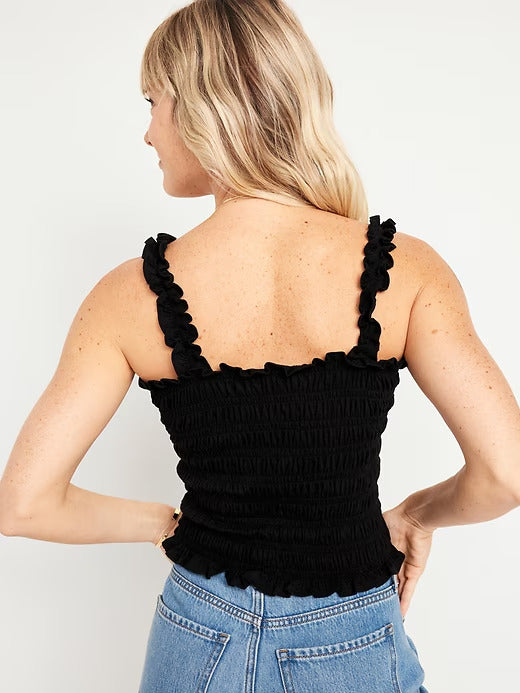 Old Navy Fitted Smocked Tank Top