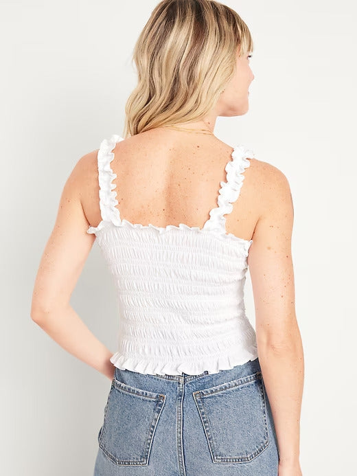 Old Navy Fitted Smocked Tank Top